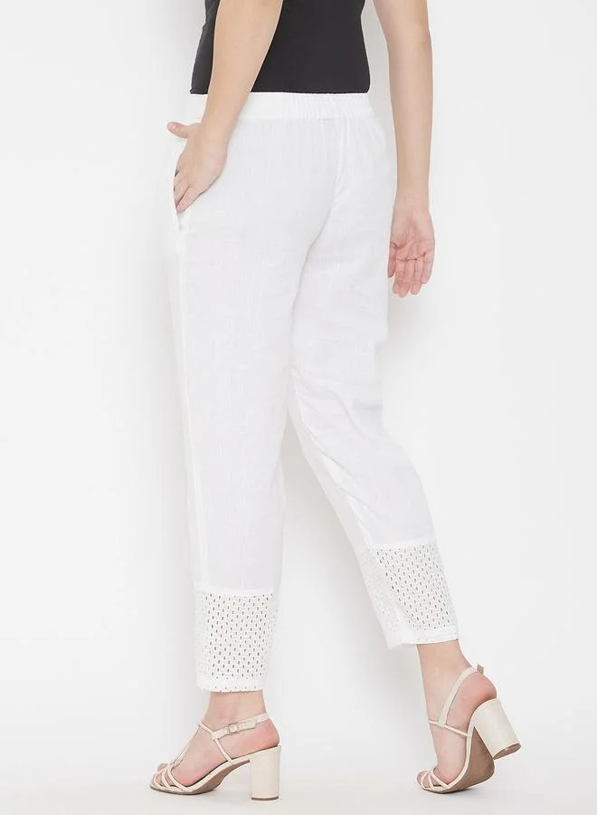Winered  Women White Linen Trousers for Women | Best Price UAE